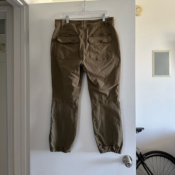 La Vie Rebecca Taylor Stretch Brushed Twill Army Green Relaxed Jogger size 29 - Picture 6 of 9